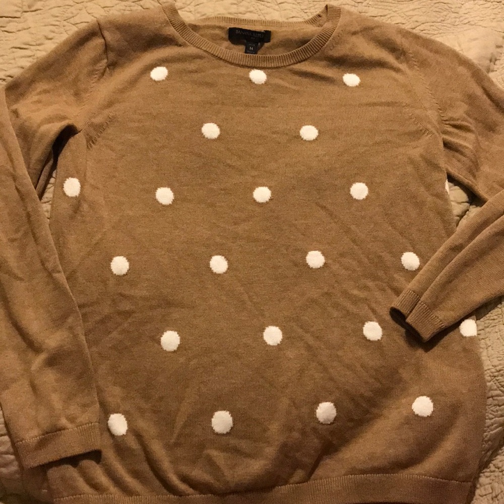 Tan and White polka Dot sweater